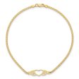 14k Real Yellow Gold High Polished Heart Charm Anklet, 10  on Sale