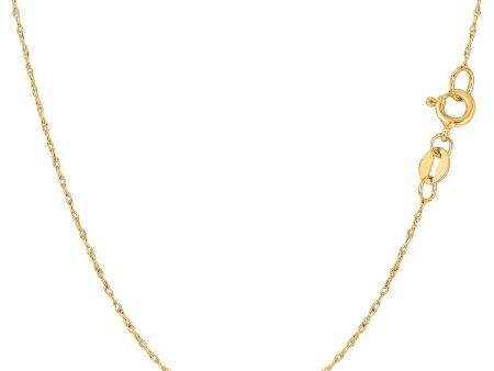 10k Yellow Gold Rope Chain Necklace, 0.5mm Supply