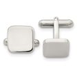 Chisel Stainless Steel Polished Rounded Square Cufflinks For Sale