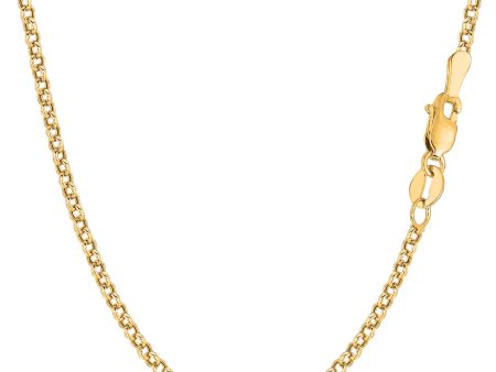 10k Yellow Gold Round Rolo Link Chain Necklace, 2.3mm Discount