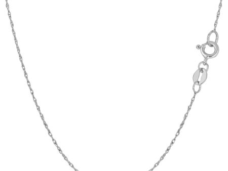 10k White Gold Rope Chain Necklace, 0.5mm Discount