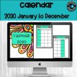 2030 Calendar Editable-January to December Fashion