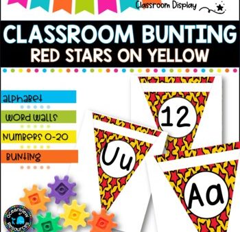 Alphabet and Number Bunting I Decor Pack I RED STARS I DECOR PACK For Sale