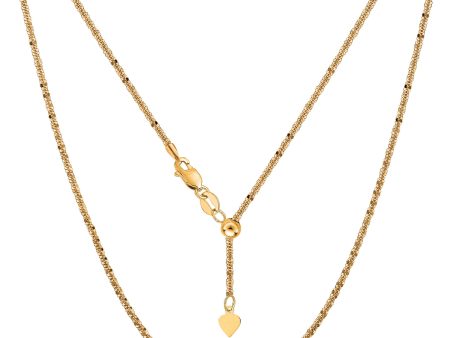 10k Yellow Gold Adjustable Sparkle Link Chain Necklace, 1.5mm, 22  Online Hot Sale