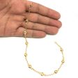 14K Yellow Gold Puffed Hearts Anklet, 10  Discount