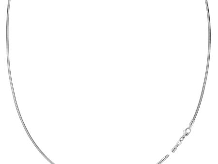 Round Omega Chain Necklace With Screw Off Lock In 14k White Gold, 1mm Cheap