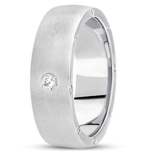 0.34ctw Diamond 14K Gold  Wedding Band (7mm) - (F - G Color, SI2 Clarity) on Sale