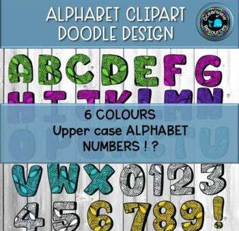 Alphabet Clipart- Doodle Design 6 colors  HUGE SET Online