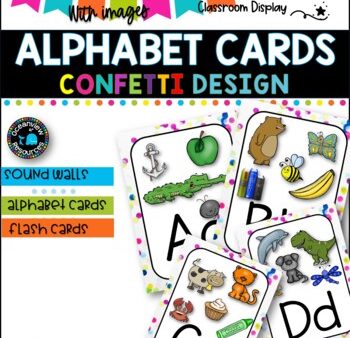 ALPHABET POSTERS with Pictures l DECOR l CONFETTI DESIGN Sale