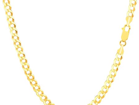 10k Yellow Gold Comfort Curb Chain Necklace, 3.6mm For Discount