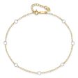 14k Real Solid Two-Tone Gold With Circle Charms 9  to 10  Adjustable Anklet For Discount