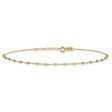 14k Real Yellow Gold High Polished Diamond-cut Beaded Charm 9 to 9.75 Inch Adjustable  Anklet Online now