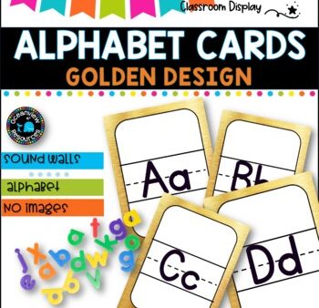 ALPHABET POSTERS without Pictures l DECOR l GOLDEN METALLIC DESIGN Online