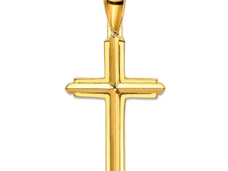 10k Yellow Gold Unisex Cross Charm Pendant Discount