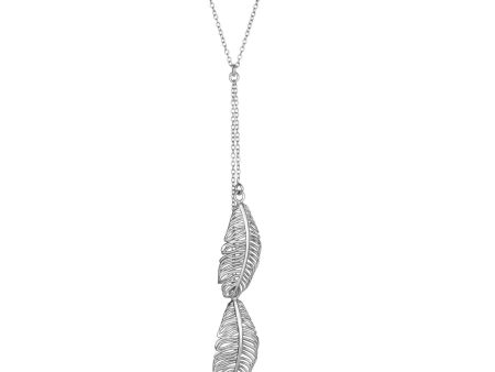 Sterling Silver Hanging Leaf Pendants Necklace, 18  For Cheap