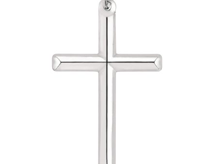 Sterling Silver Cross Pendant, 25 x 45 mm For Sale