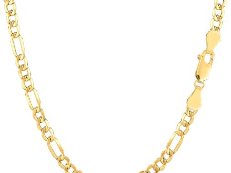 10k Yellow Gold Hollow Figaro Chain Necklace, 3.5mm Sale