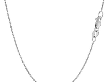 10k White Gold Cable Link Chain Necklace, 1.1mm Hot on Sale