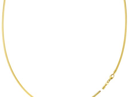 Round Omega Chain Necklace With Screw Off Lock In 14k Yellow Gold Discount