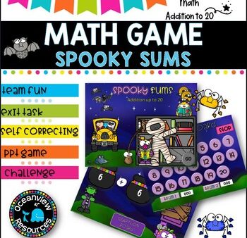 ADDITION FACTS TO 20 l PowerPoint Team Game l Spooky Fun Online now