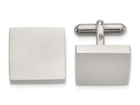 Chisel Stainless Steel Polished Square Cuff Links Online now