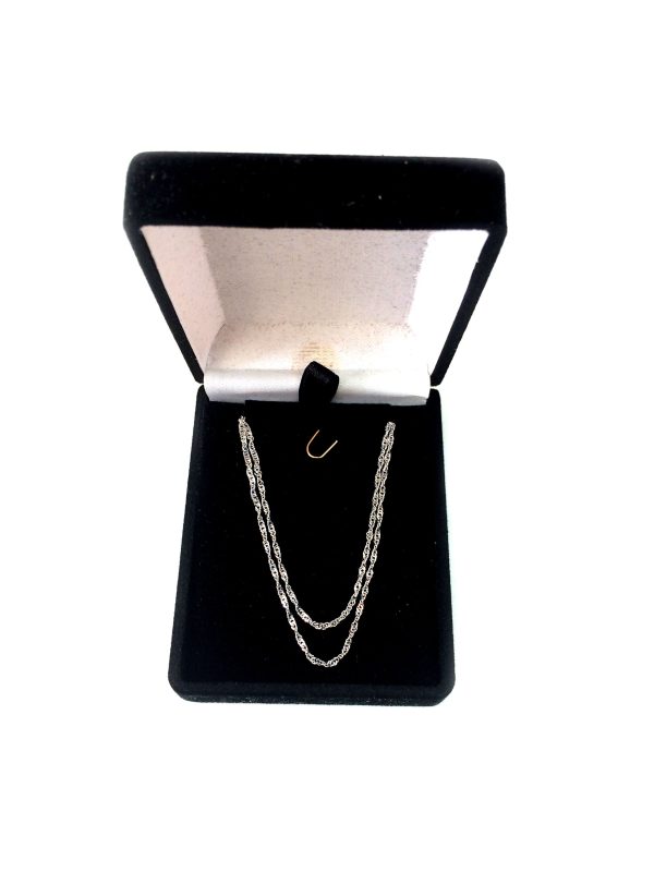 10k White Gold Singapore Chain Necklace, 1.5mm Discount