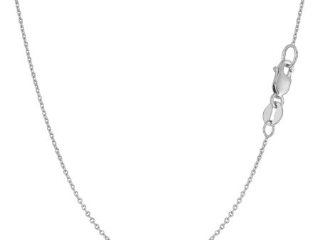 10k White Gold Cable Link Chain Necklace, 1mm, 18  Online now