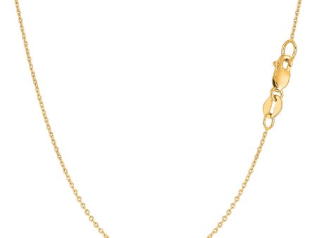 10k Yellow Gold Cable Link Chain Necklace, 1mm, 18  Sale