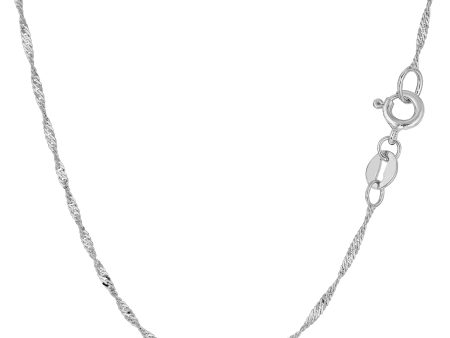 10k White Gold Singapore Chain Necklace, 1.5mm Discount