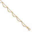 14k Real Yellow Gold High Polished and Diamond-cut Fancy Anklet, 10  Adjustable to 11.5  on Sale