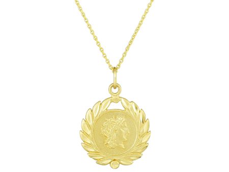 14k Yellow Gold Roman Coin Pendant Necklace, 18  Hot on Sale