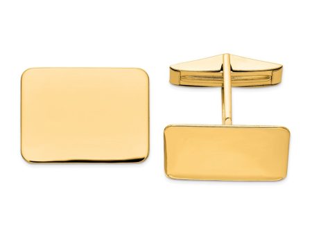 14k Real Gold Men s Rectangular Cuff Links Hot on Sale