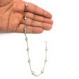 14K White Gold Heart Charms Chain Anklet, 10  Online Sale