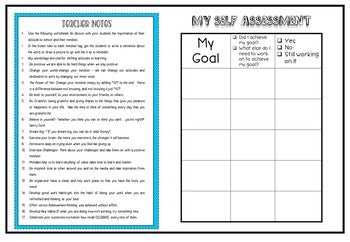 Sketch Notes For Goals, Mindset and student self assessment on Sale