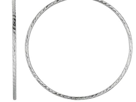 Sterling Silver Rhodium Plated  Round Hoop Earrings Online Sale