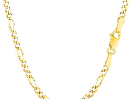 10k Yellow Solid Gold Figaro Chain Necklace, 3.0mm Online