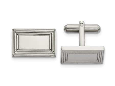 Chisel Stainless Steel Polished Rectangle Cufflinks Online now