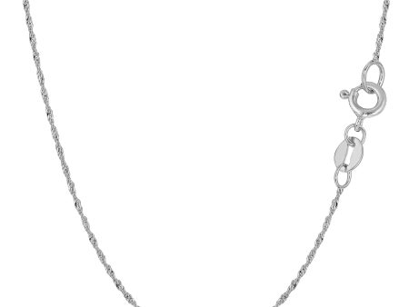 10k White Gold Singapore Chain Necklace, 1.0mm on Sale