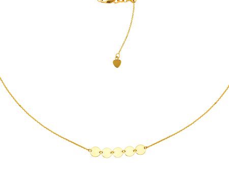 Mini Disk Choker 14k Gold Necklace, 16  Adjustable Online Hot Sale