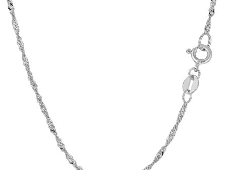 10k White Gold Singapore Chain Necklace, 1.7mm Online Hot Sale