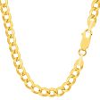 10k Yellow Gold Curb Hollow Chain Necklace, 6.1mm For Discount