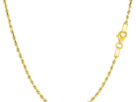 10k Yellow Solid Gold Diamond Cut Rope Chain Necklace, 1.5mm Online