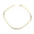 14K Yellow And White Gold Charms Fancy Anklet, 10  For Discount