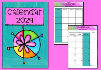 2029 Calendar Editable-January to December Fashion