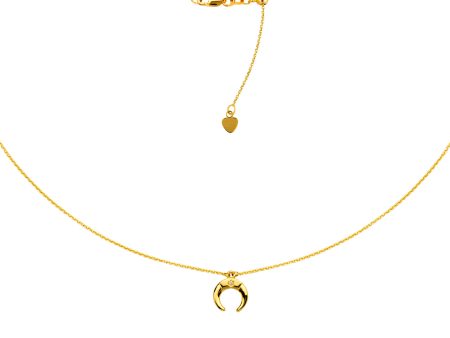 Half Moon Choker 14k Yellow Gold Necklace, 16  Adjustable Sale