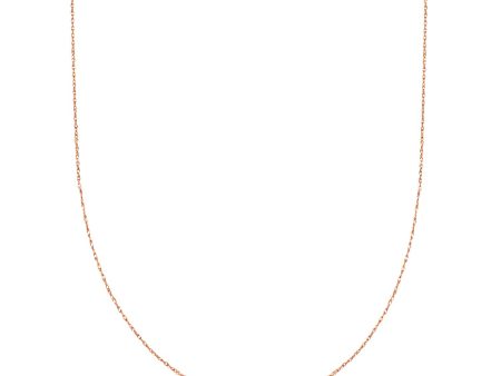 10k Rose Gold Rope Chain Necklace, 0.5mm Supply