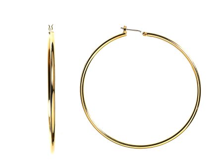 10k Yellow Gold 1.5mm Shiny Round Tube Hoop Earrings Online Hot Sale