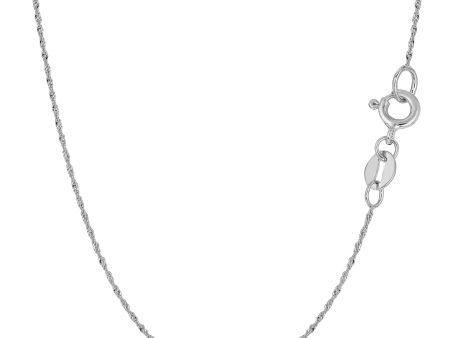 10k White Gold Singapore Chain Necklace, 0.8mm Sale