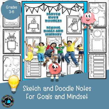 Sketch Notes For Goals, Mindset and student self assessment on Sale