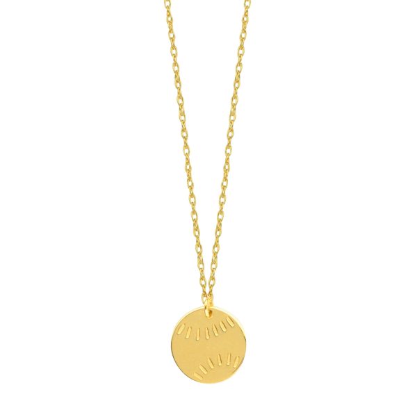 14K Yellow Gold Mini Baseball Necklace, 16  To 18  Adjustable Discount